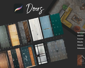 Procreate Door Frame Furniture Cutouts Interior Design Interior Sketch Mockups