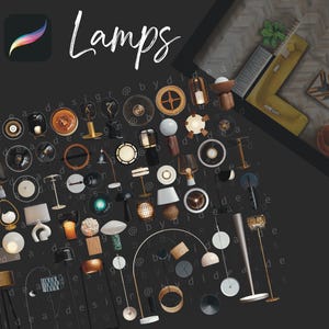 Procreate Lamp Light Cutouts Design Interior Sketch Blocks Elements