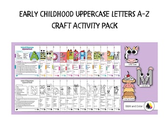 Early Childhood Uppercase Letters A-Z Craft Activity Pack Digital