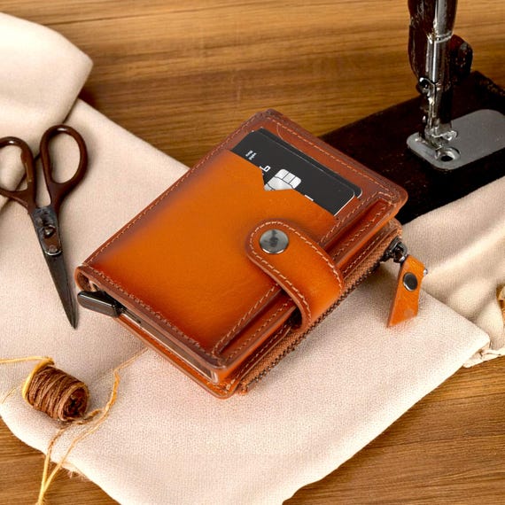 thumbnail image 2 of Slim Minimalist Wallets For Men - Vegan Leather Front Pocket Thin Mens Wallet RFID Credit Card Holder Gifts For Men 2 of 13