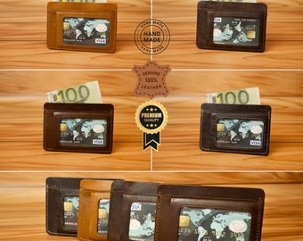 Slim Leather Wallet – 6 Card Slots, ID Window