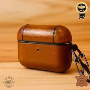 Geniune Leather Tan Airpod Pro / Pro 2 Case, Personalized Airpods Cover, Airpods PRO Leather, Case Holder, Personalized Leather