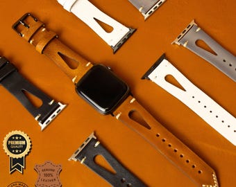 Leather Apple Watch Band, Adjustable Fit (125-200mm)