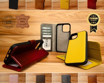 iPhone 14 Plus Leather Wallet Case, RFID Card Holder Magnetic Wallet Detachable Phone Case, iPhone 14 Plus Case Compatible with Magsafe