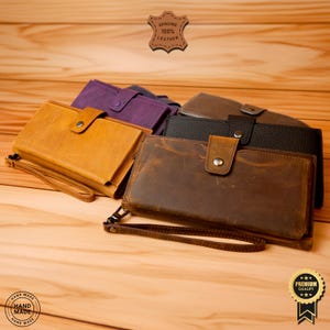 Cartera de cuero con soporte para teléfono, billetera multifuncional genuina unisex con 12 ranuras para tarjetas y organizador con cremallera, diseños especiales para Halloween