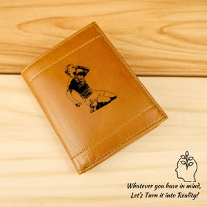 Cartera de cuero minimalista, tarjetero personalizado, elegante y sencillo, regalo perfecto para diseños especiales personalizables para Halloween