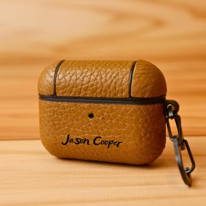Geniune Leather Caramel Airpod Pro / Pro 2 Case, Personalized Airpods Cover, Airpods PRO Leather, Case Holder, Personalized Leather