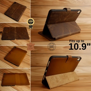 Custodia in pelle per iPad Pro 2020 e iPad 10a generazione 10,9" - Fodera in pelle scamosciata, design con supporto e porta stilo - Personaggi personalizzati e opzioni di design di Halloween