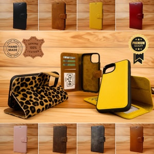 Funda magnética desmontable para iPhone 13 con tarjetero de cuero y RFID, compatible con Magsafe, diseños especiales para Halloween