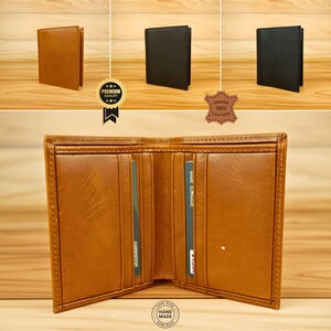 Cartera de cuero minimalista, tarjetero personalizado, elegante y sencillo, regalo perfecto para diseños especiales personalizables para Halloween