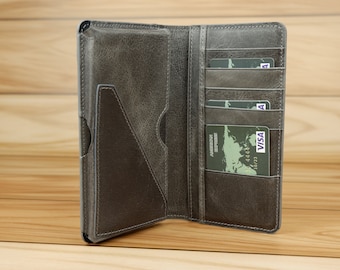 Echt lederen portemonnee met handig telefoonvak en kaarthouder, gemaakt van premium kwaliteit, een ideaal cadeau voor Moederdag