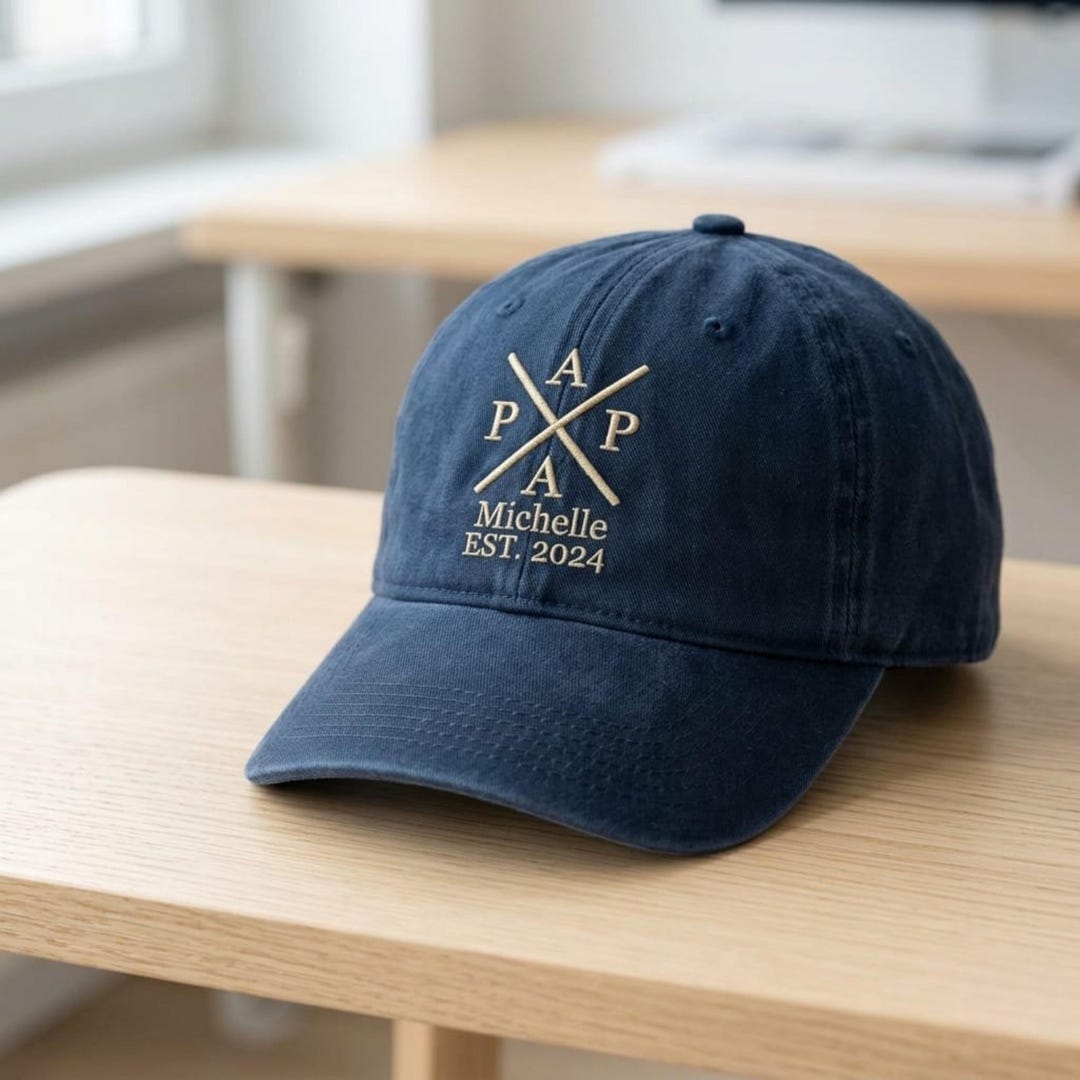 Personalized Papa Hat on the Name, Custom EST 2024 Dad Hats, Gift for ...