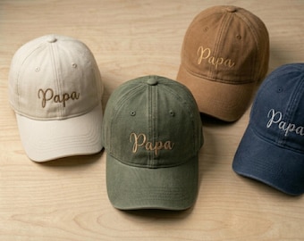 Custom Papa Hat, Personalized Father's Day Gift, Embroidered New Papa Caps