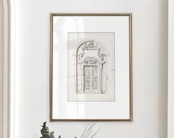 Vintage Architectural Drawing |Architectural Drawing PRINTABLE|Sketch Architecture|Antique Drawing Prints |Sketch Printable Wall Art | 45bis