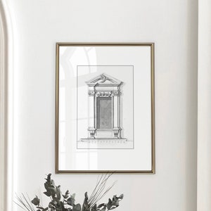 Vintage Architectural Drawing |Architectural Drawing PRINTABLE|Sketch Architecture|Antique Drawing Prints |Sketch Printable Wall Art|1044bis