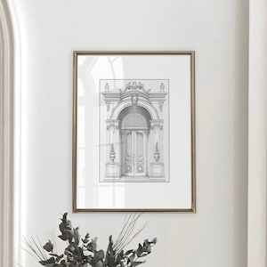 Vintage Architectural Drawing |Architectural Drawing PRINTABLE|Sketch Architecture|Antique Drawing Prints |Sketch Printable Wall Art |1072