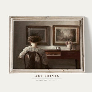 Vintage Portrait Painting Print|Antique European Woman Reading,Moody Interior Design|Print Bedroom Wall Decor PRINTABLE DigitalDownload |361