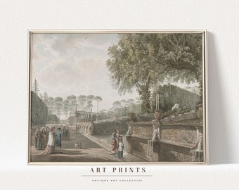 Pittura di paesaggio urbano vintage / Stampa artistica di Roma / Stampe di paesaggio urbano italiano / Pittura di paesaggio urbano STAMPABILE / Pittura a olio di paesaggio urbano Italia / 945