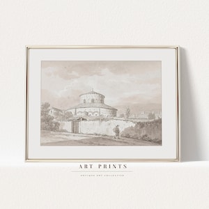 Vintage Cityscape Painting | Rome Drawing Art Print | Italian Cityscape Prints | Cityscape Painting PRINTABLE | Cityscape Drawing | 1046
