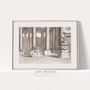 Vintage Architectural Drawing |Architectural Drawing PRINTABLE |Architecture Sketch| Antique Drawing Prints | Sketch Printable Wall Art| 985