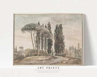 Pittura di paesaggio urbano vintage / Stampa artistica di Roma / Stampe di paesaggio urbano italiano / Pittura di paesaggio urbano STAMPABILE / Pittura a olio di paesaggio urbano Italia / 946