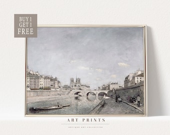 Vintage Cityscape Painting | Paris Art Print | French Cityscape Prints |European Cityscape Painting PRINTABLE | Cityscape Oil Painting |1009