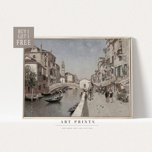 Vintage Cityscape Painting | Venice Canal Art Print | Italian Cityscape Prints |Cityscape Painting PRINTABLE | Cityscape Oil Painting | 321