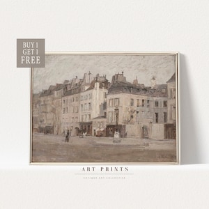 Vintage Cityscape Painting | Paris Art Print | French Cityscape Prints |European Cityscape Painting PRINTABLE | Cityscape Oil Painting |1006