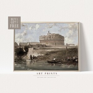 Vintage Cityscape Painting | Rome Art Print | Italian Cityscape Prints |Cityscape Painting PRINTABLE | Cityscape Oil Painting |305