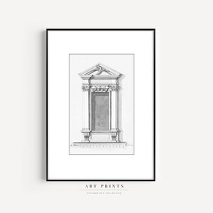 Vintage Architectural Drawing |Architectural Drawing PRINTABLE|Sketch Architecture|Antique Drawing Prints |Sketch Printable Wall Art|1044bis