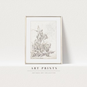 Vintage Architectural Drawing | Antique Angel Prints | Architecture Sketch art PRINTABLE | Vintage Sketch of cherubs Wall Art |90