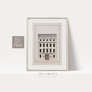 Vintage Architectural Drawing |Architectural Drawing PRINTABLE |Architecture Sketch| Antique Drawing Prints | Sketch Printable Wall Art|1018