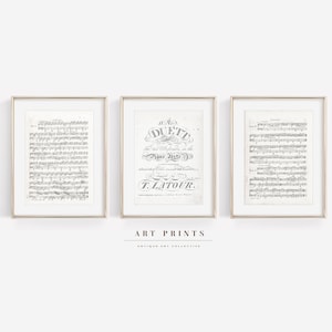 Vintage Sheet Music Print |Music Wall Art Set of 3 |Printable Old Music Pages | Musical Scores Pages |Junk Journal| Lirycs old Music|S124-S3