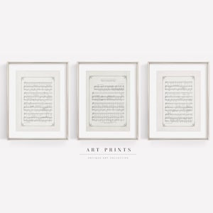Vintage Sheet Music Print |Music Wall Art Set of 3 |Printable Old Music Pages | Musical Scores Pages |Junk Journal| Lirycs old Music|S123-S3
