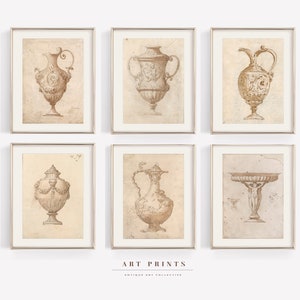 Vintage Architectural Drawing Gallery Wall Art | Architecture Sketch Art Prints | Architectural Set Of Six | PRINTABLE Gallery Set 6 |S32-S6