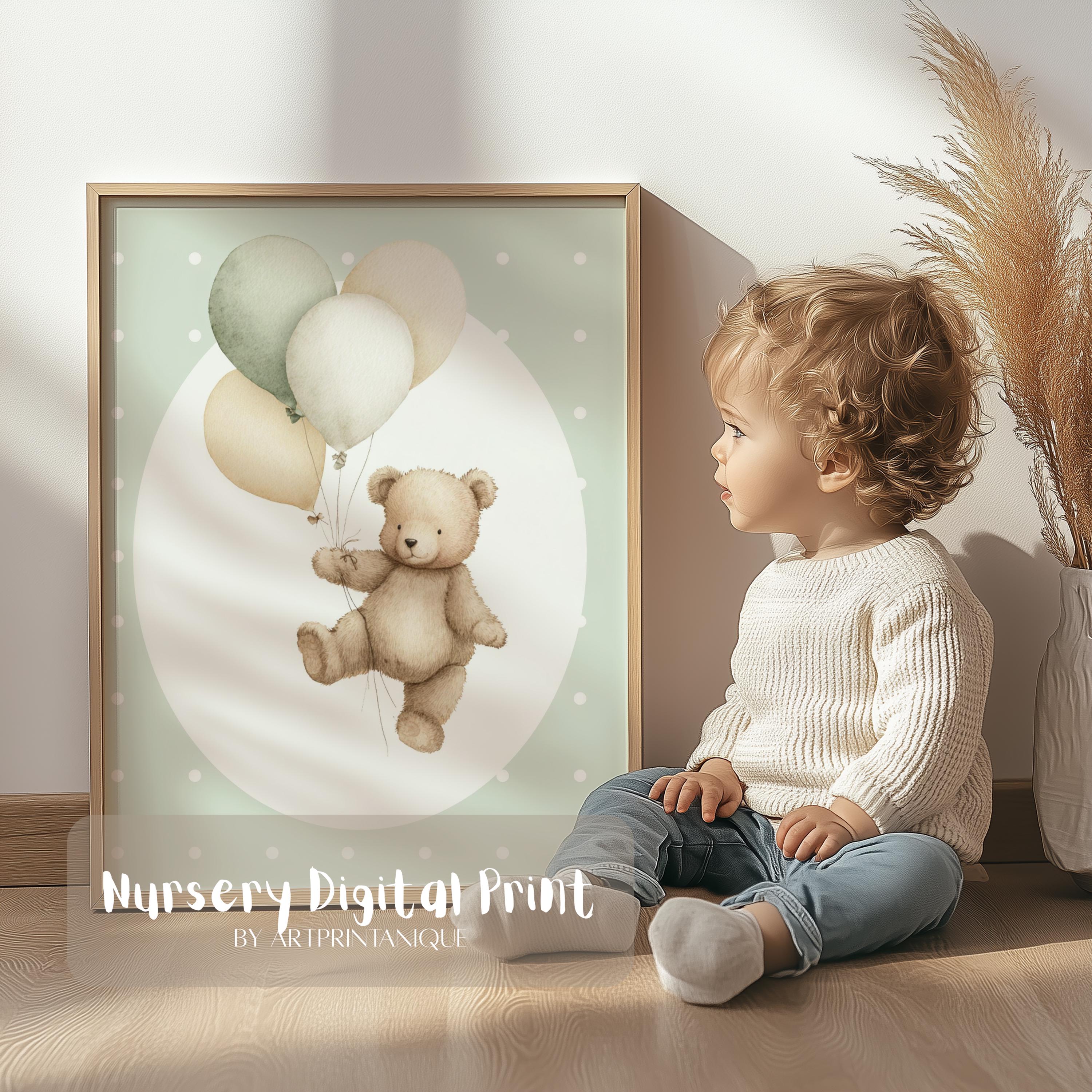 Art du livre de lecture ours en peluche : décoration de chambre d'enfant vintage (téléchargement numérique) - France