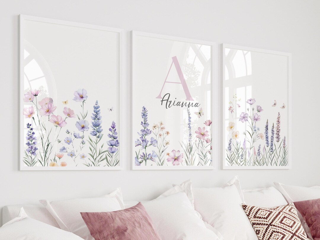 Custom Wildflowers Prints| Floral Nursery Wall Art, Boho, Baby Girl ...