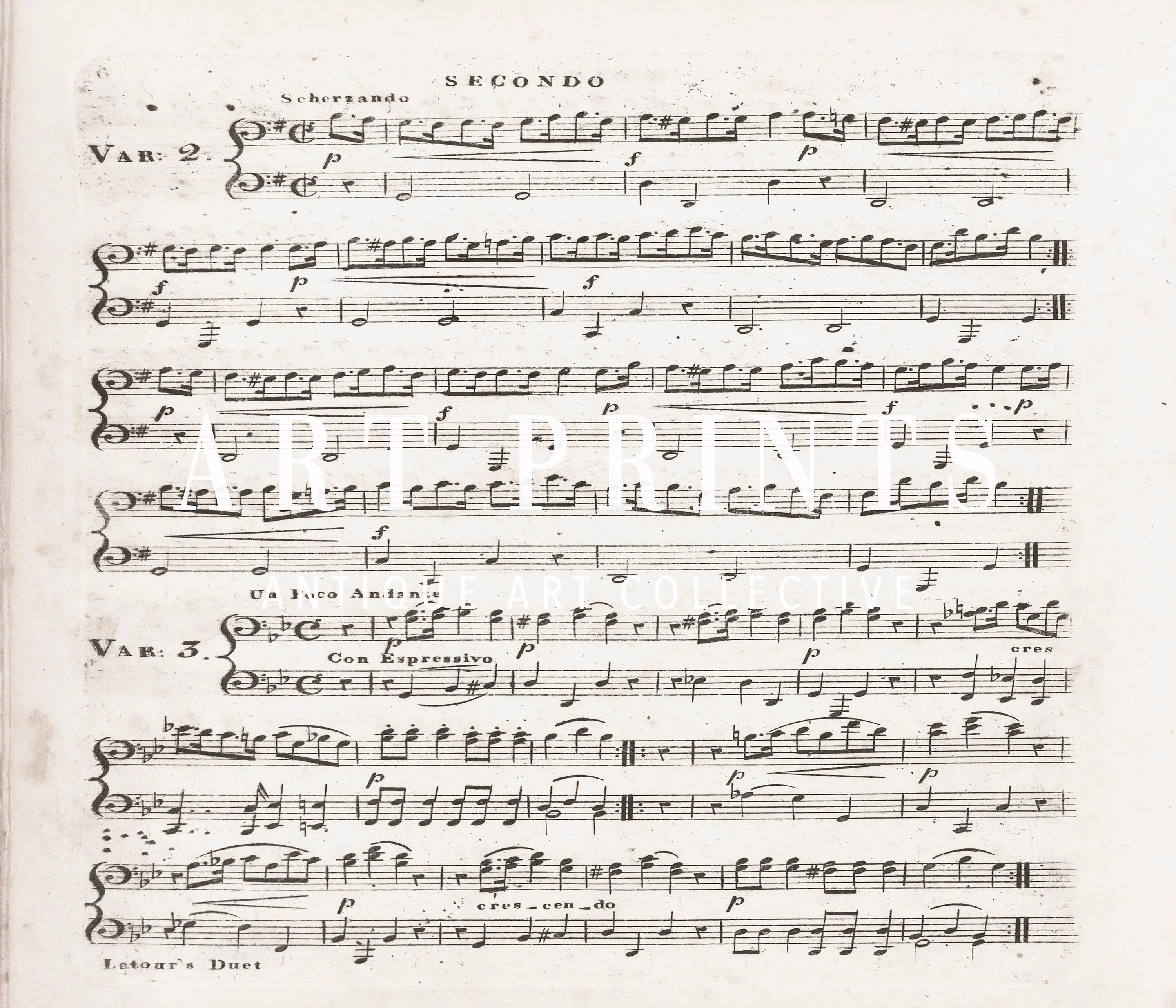 Vintage Sheet Music Print Printable Old Music Pages Musical Scores ...