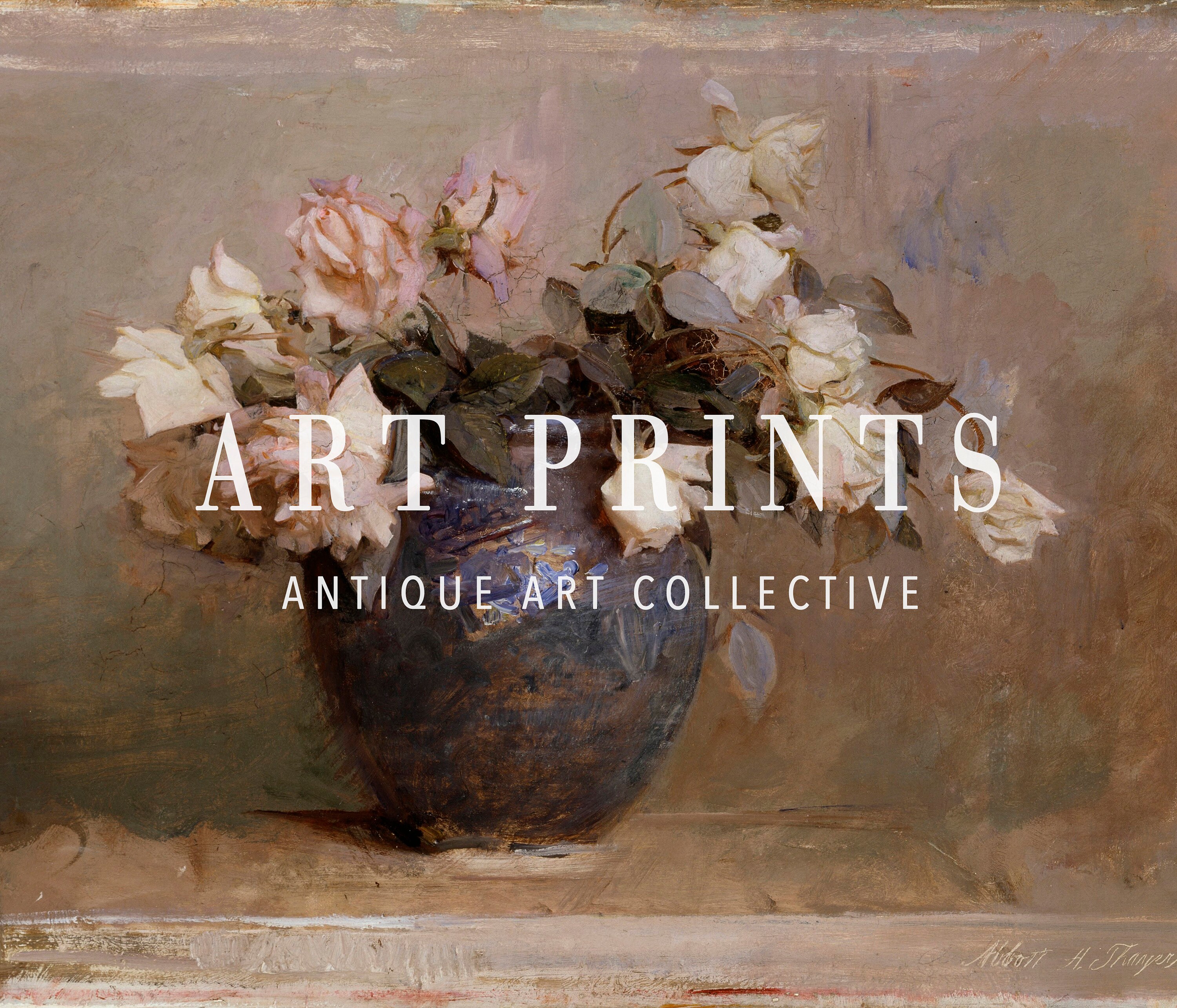 Vintage Roses Still Life Oil Painting / Antique Flower Rose Pink Paint ...