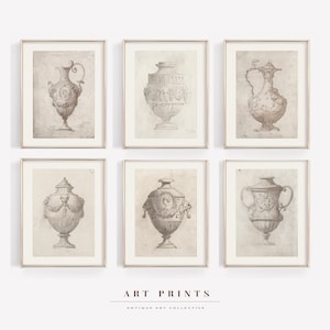 Vintage Architectural Drawing Gallery Set | Architecture Sketch Drawing PRINTABLE | Antique Drawing Prints |Sketch Printable Wall | S34-S64