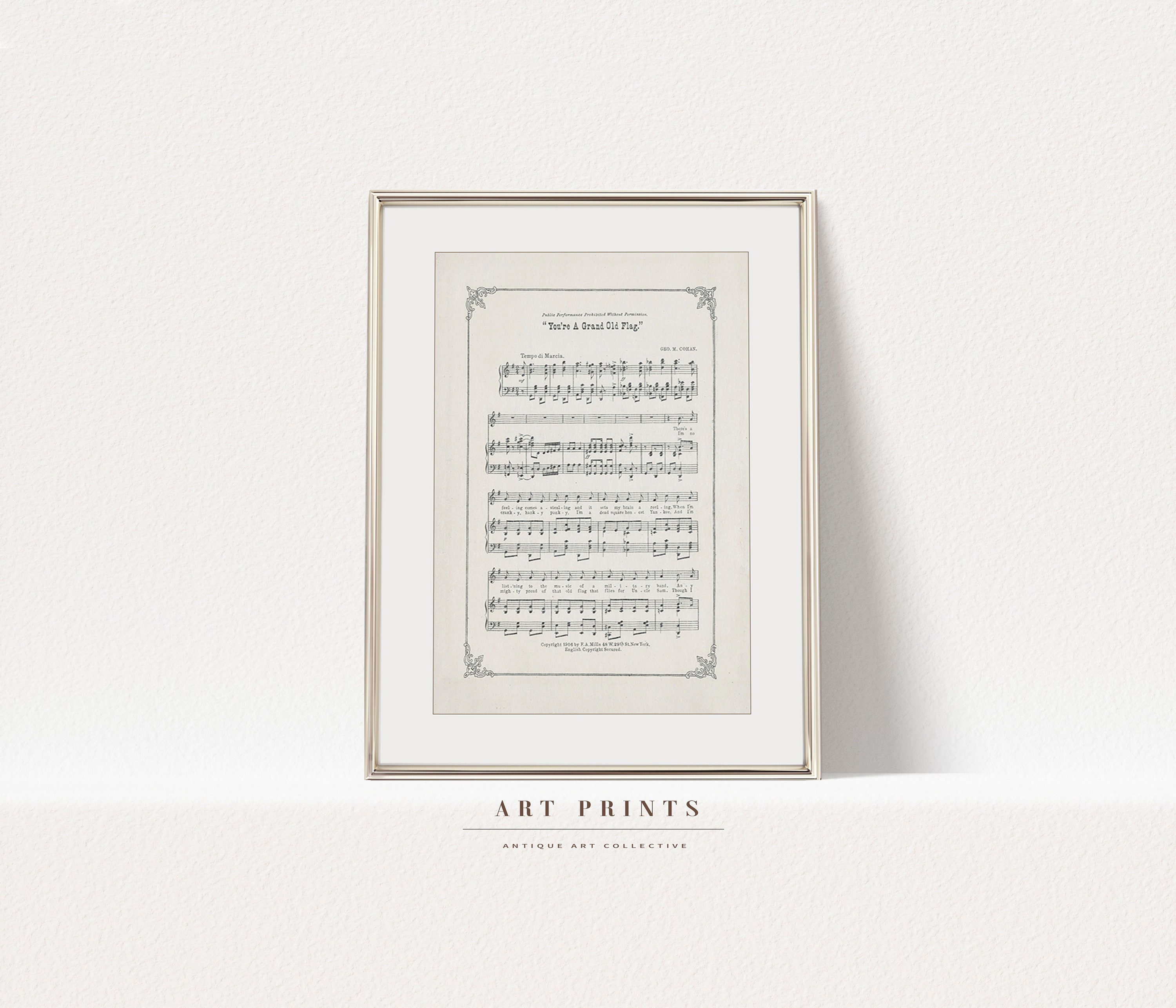 Vintage Sheet Music Print | Printable Old Music Pages | Musical Scores Pages | Junk Journal Ephemera | Lirycs old Music|Music Wall Art | 873