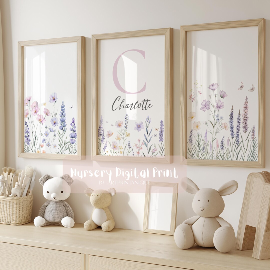 Custom Wildflowers Prints| Floral Nursery Wall Art, Boho, Baby Girl ...