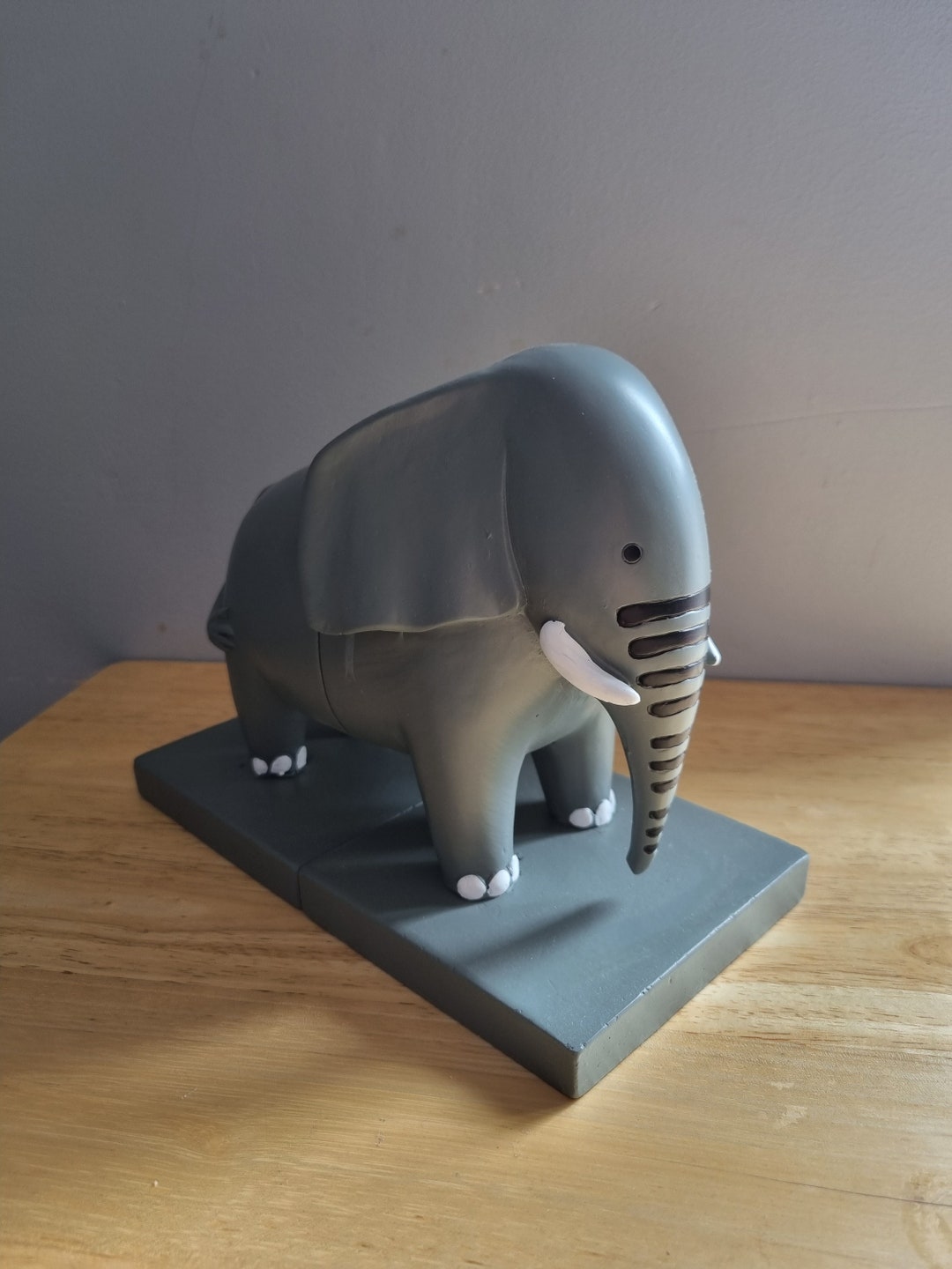 Grey Elephant Bookends Childs Room Nursery Books Reading Learning Home ...