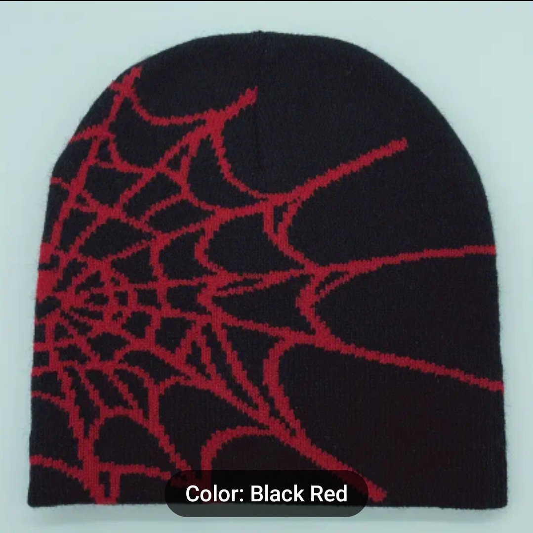 Spiderman Y2K Beanie Hat Red & Black Hat Winter Beenie - Etsy
