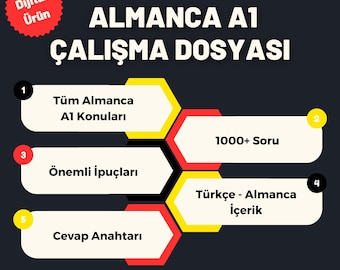 Almanca A1 Alistirma Dosyasi (Tüm A1 Konulari, 1000+ Soru, Cevap Anahtari)