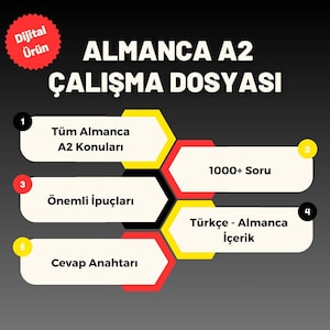 Almanca A2 Alistirma Dosyasi (Tüm A2 Konulari, 1000+ Soru, Cevap Anahtari)