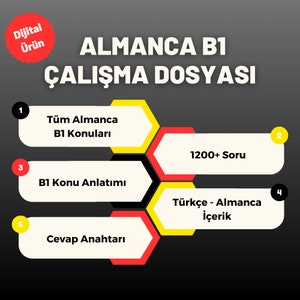 Almanca B1 Alistirma Dosyasi + Konu Anlatimi (Tüm B1 Konulari, 1200+ Soru, Cevap Anahtari)