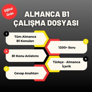 Almanca B1 Alistirma Dosyasi Konu Anlatimi Tüm B1 Konulari, 1200 Soru, Cevap Anahtari image 1