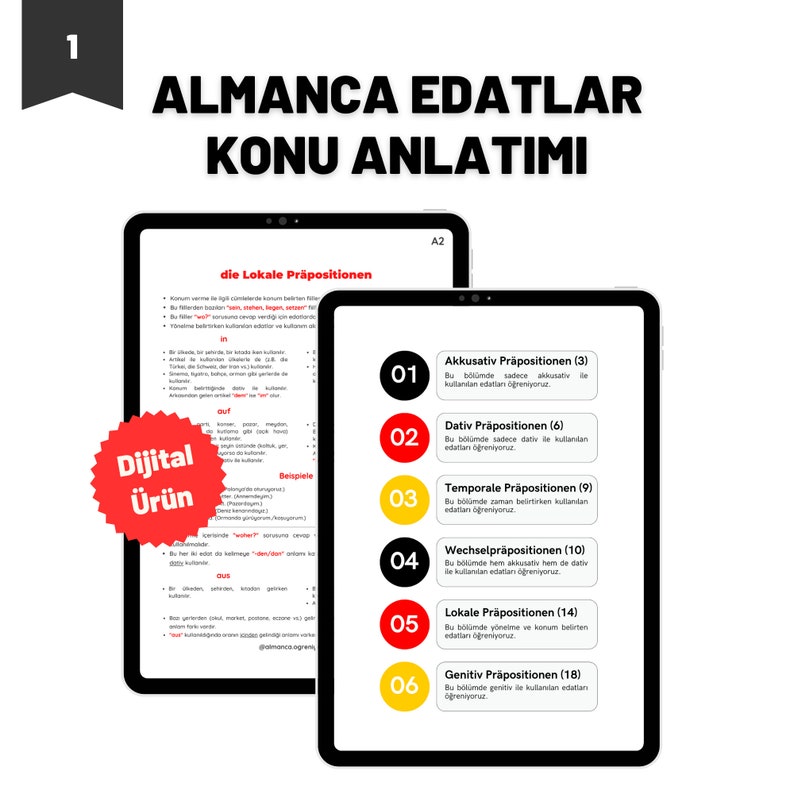 Tüm Almanca Edatlar A1-B1 Edatlar Konu Anlatimi, 500 Soru, Cevap Anahtari imagem 5