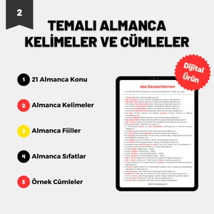 1000 Temel Almanca Cümle Almanca Fiiller, Almanca Kelimeler, Önemli İpuçları Bild 3